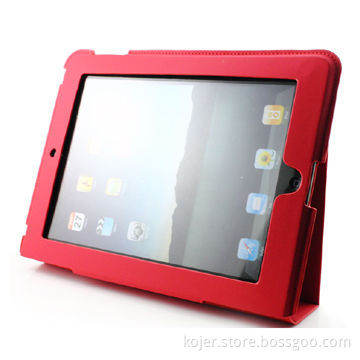 Leather Folding Case for Apple's iPad 2, A Stand from Folding, with Access to Earphones Jack/USB Por